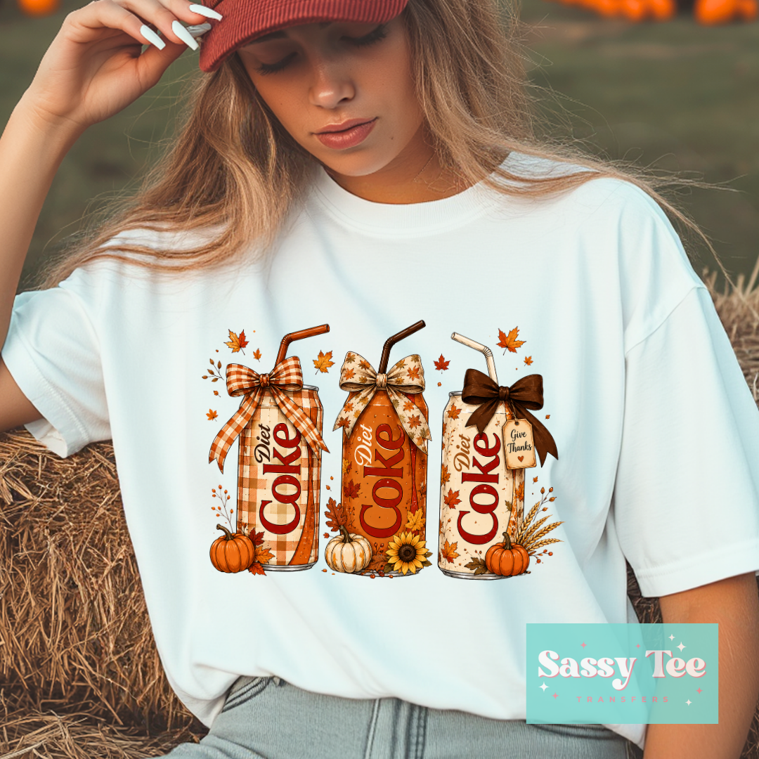 DIET COLA FALL PUMPKIN BOWS **Preorder/Restock Ships in 5-10 biz days**