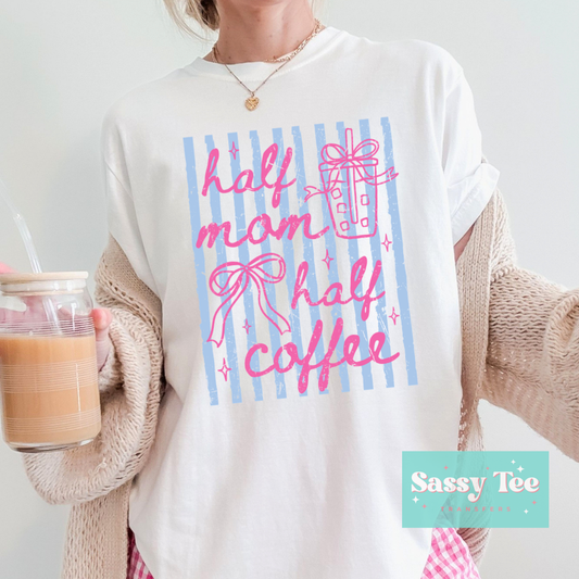 HALF MOM HALF COFFEE PINK BLUE PREPPY  **Preorder/Restock Ships in 5-10 biz days**