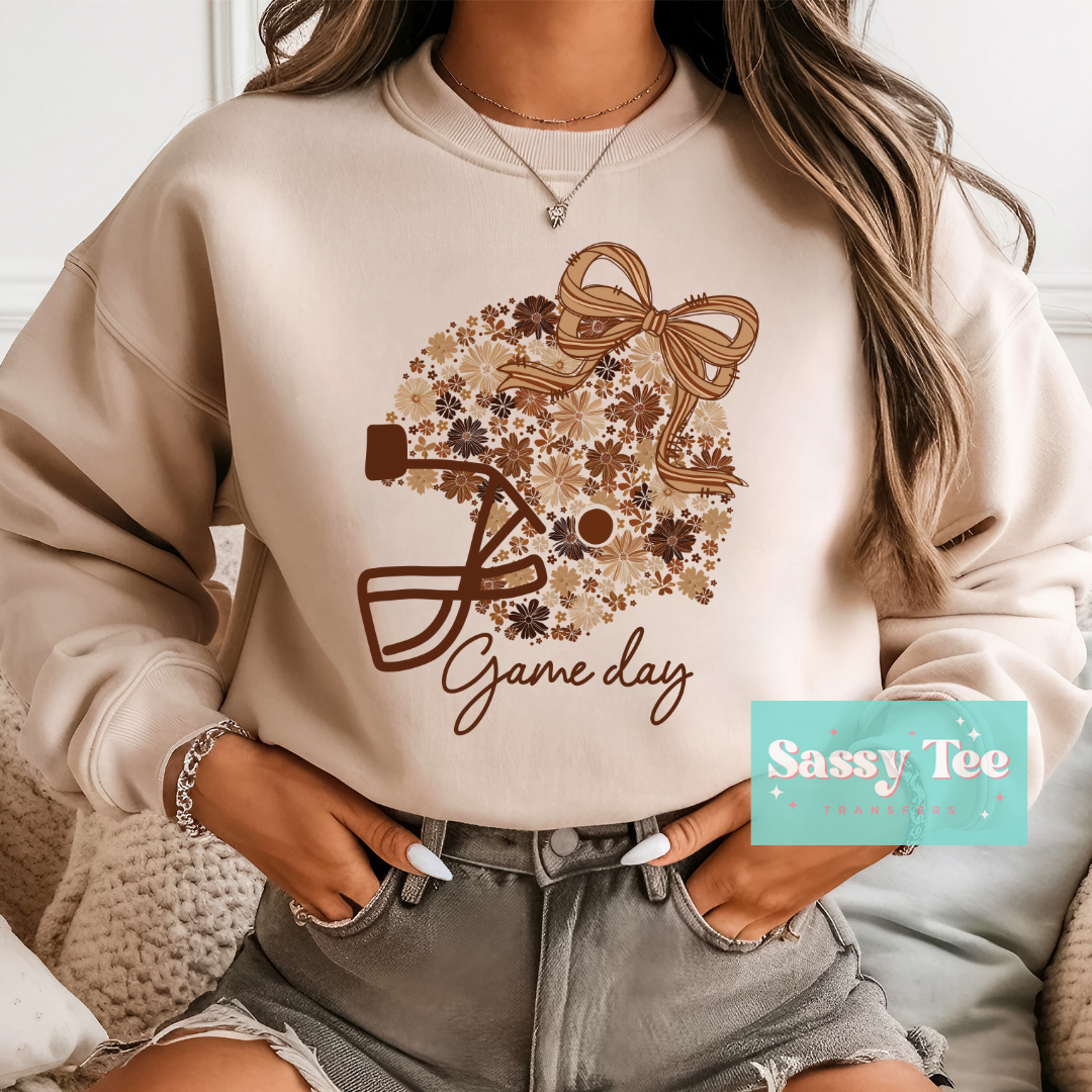 GAME DAY FOOTBALL FALL FLORAL BOW **Preorder/Restock Ships in 5-10 biz days**