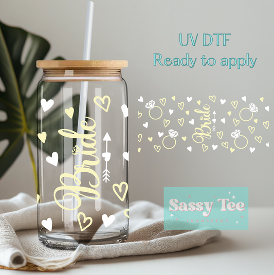 BRIDE HEARTS UV DTF CUP WRAP