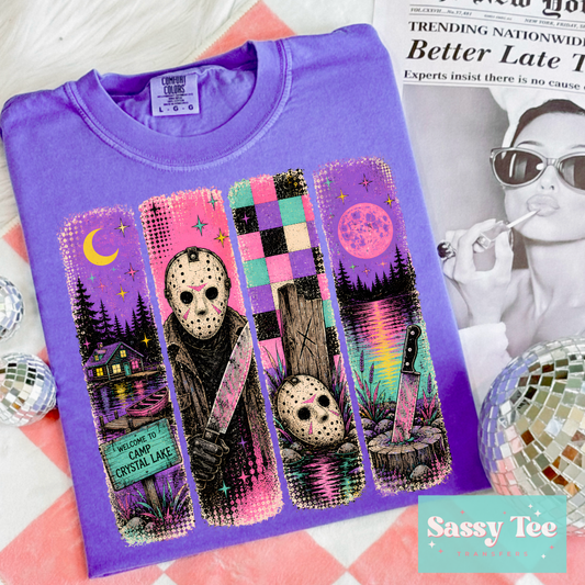 HORROR JASON RETRO PURPLE PINK MINT ART **Preorder/Restock Ships in 5-10 biz days**