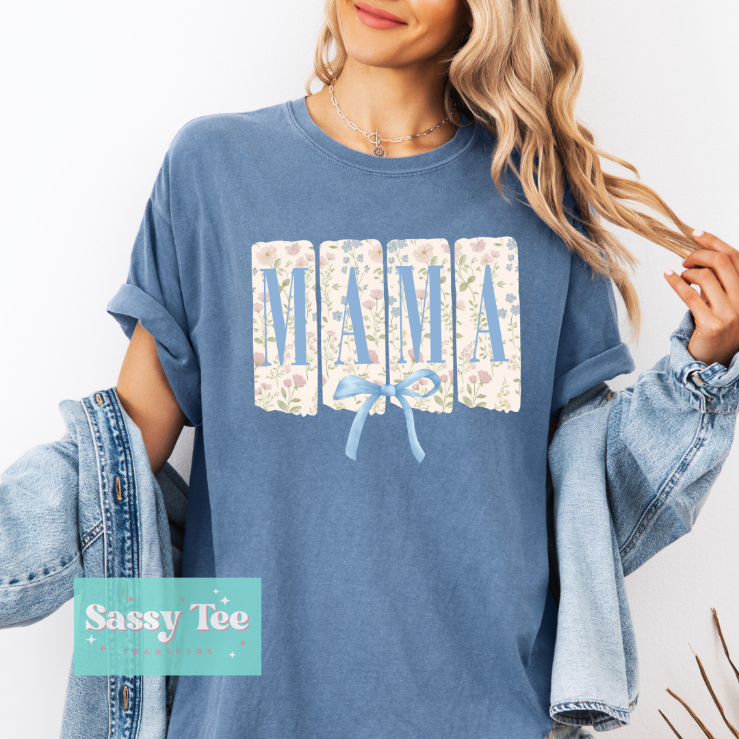 MAMA BLUE BOW YELLOW FLORAL  **Preorder/Restock Ships in 5-10 biz days**