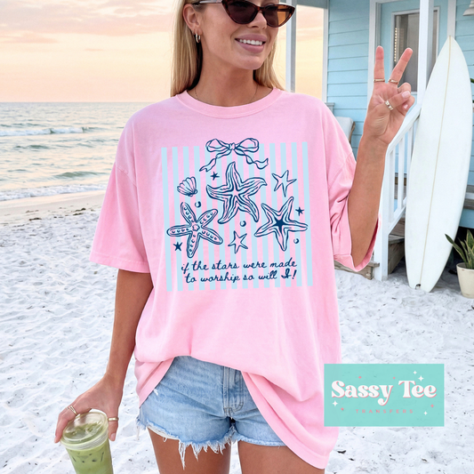 IF THE STARS WERE MADE TO WORSHIP PREPPY STRIPES SEASHELLS **Preorder/Restock Ships in 5-10 biz days**