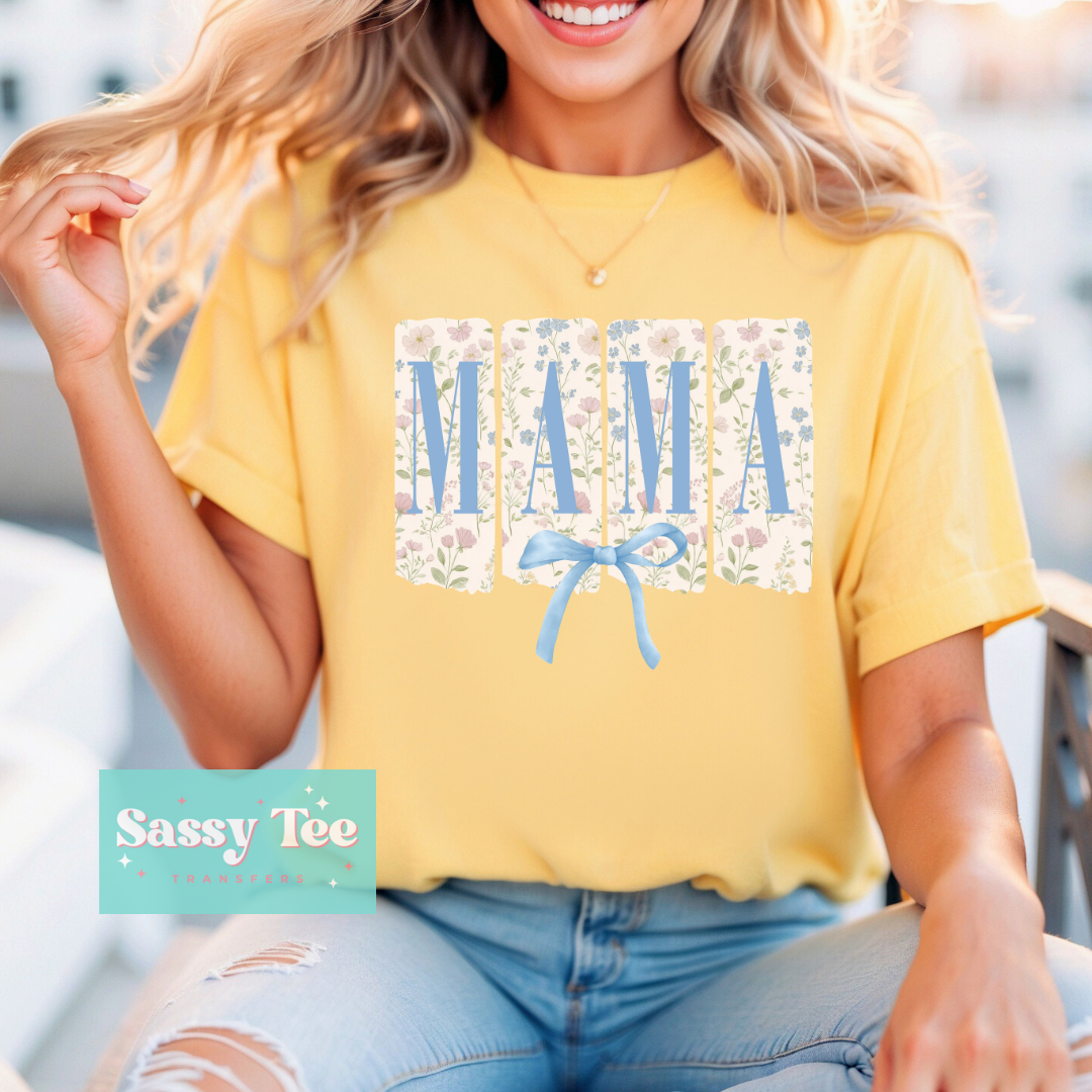 MAMA BLUE BOW YELLOW FLORAL  **Preorder/Restock Ships in 5-10 biz days**