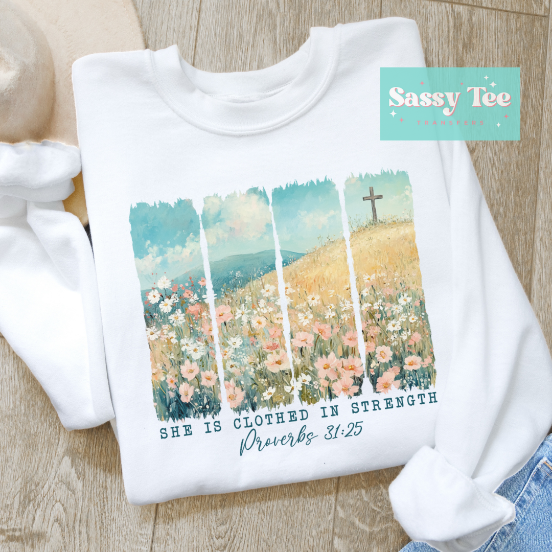 SHE IS CLOTHED WITH STRENGTH FAITH ART **Preorder/Restock Ships in 5-10 biz days** (Copy)