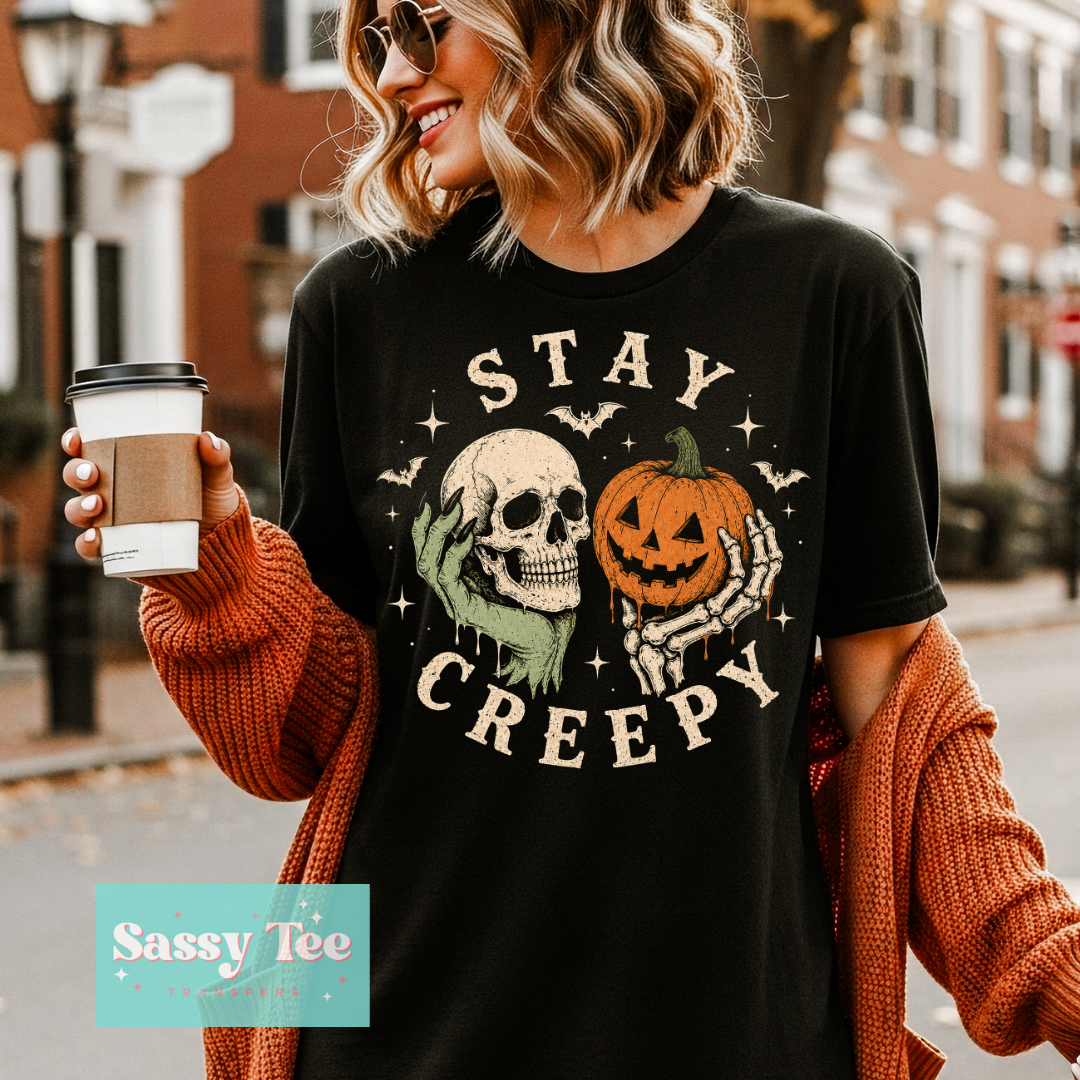 STAY CREEPY CREAM BATS PUMPKIN SKULL **Preorder/Restock Ships in 5-10 biz days**