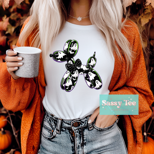SPOOKY GHOST BLACK BALLOON DOG **Preorder/Restock Ships in 5-10 biz days**
