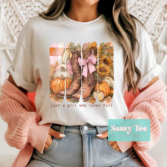 JUST A GIRL LOVES FALL WESTERN ART **Preorder/Restock Ships in 5-10 biz days**