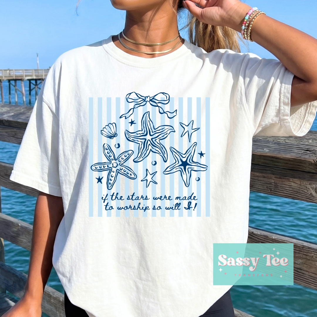 IF THE STARS WERE MADE TO WORSHIP PREPPY STRIPES SEASHELLS **Preorder/Restock Ships in 5-10 biz days**