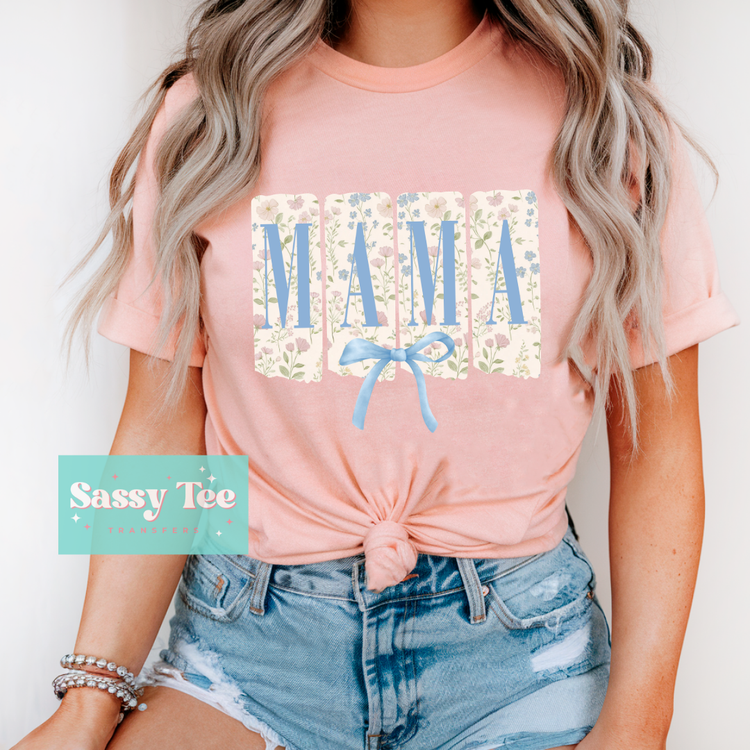MAMA BLUE BOW YELLOW FLORAL  **Preorder/Restock Ships in 5-10 biz days**