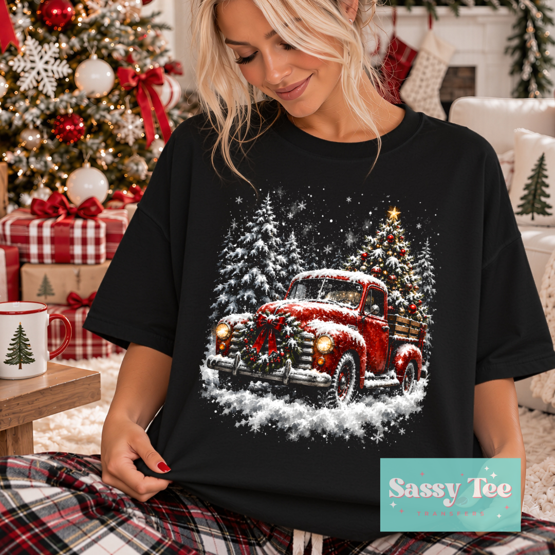 CHRISTMAS RED TRUCK For Darker Colors **Preorder/Restock Ships in 5-10 biz days** •
