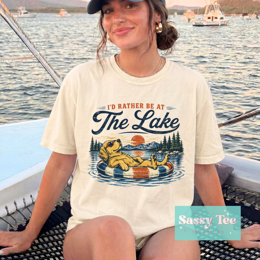 I'D RATHER BE AT THE LAKE DOG FLOATING **Preorder/Restock Ships in 5-10 biz days**