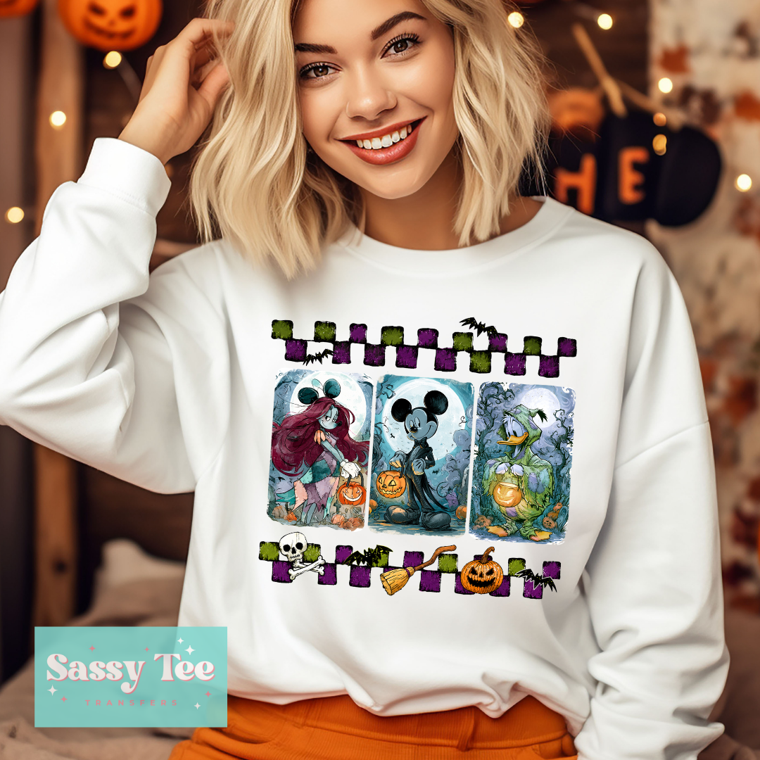SPOOKY TRICK TREAT MOUSE FRIENDS RETRO CHECKER **Preorder/Restock Ships in 5-10 biz days**