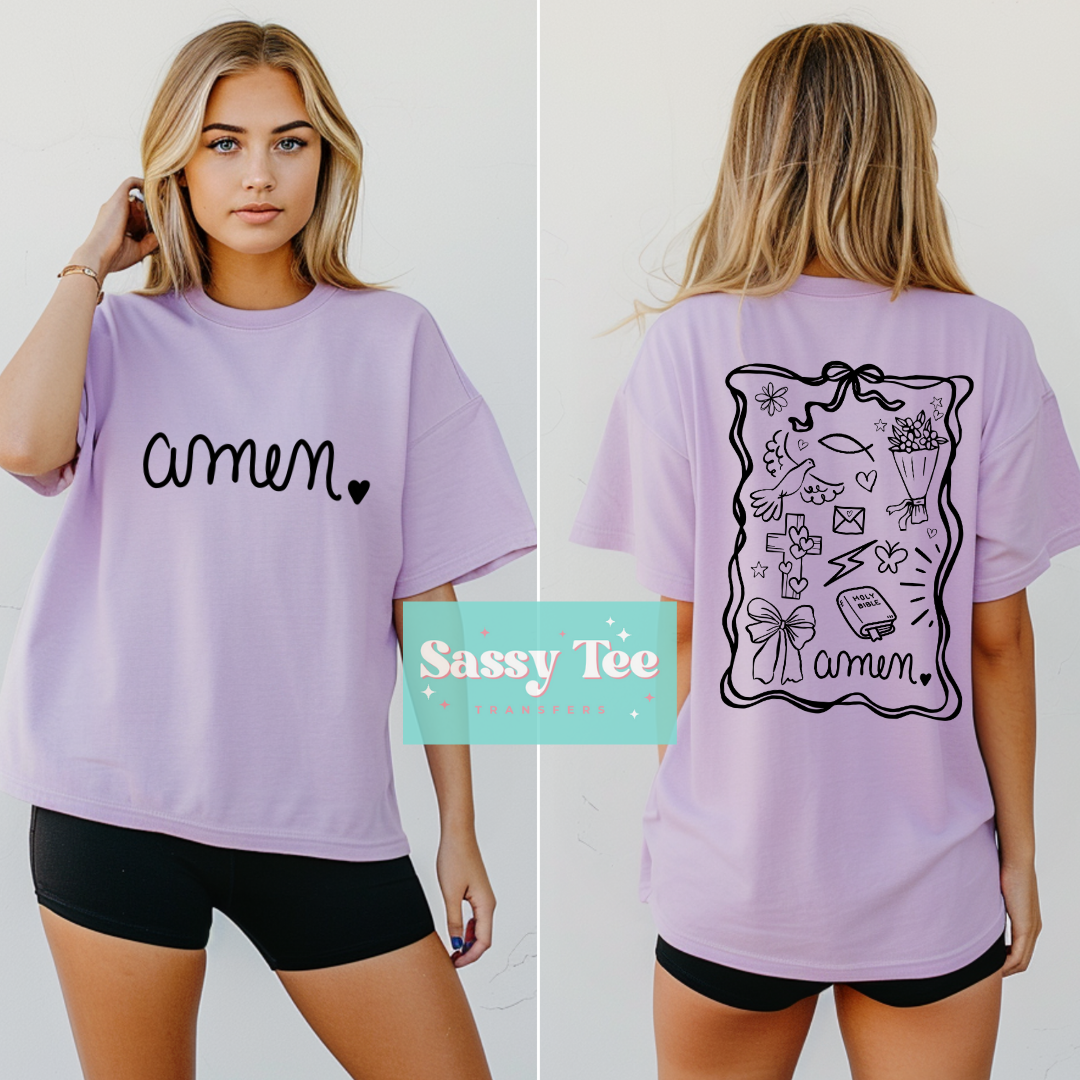 AMEN HANDWRITTEN FAITH Front + Back SET **Preorder, Ships in 5-14 biz days**