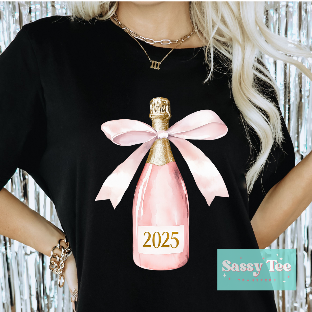 NYE CHAMPAGNE PINK GOLD BOW **Ships in 5-10 biz days