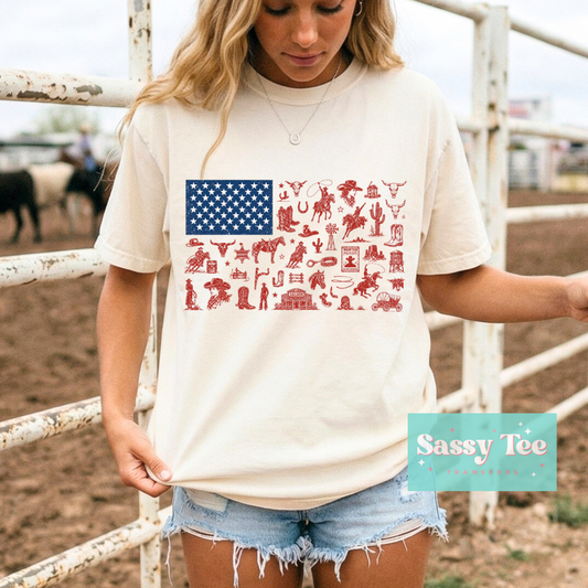 AMERICAN RODEO COUNTRY FLAG **Preorder/Restock Ships in 5-10 biz days**