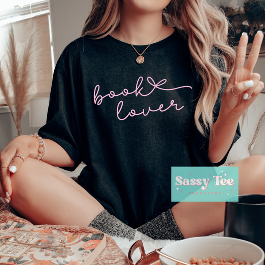 BOOK LOVER PINK HEART SCRIPT **Preorder/Restock Ships in 5-10 biz days**