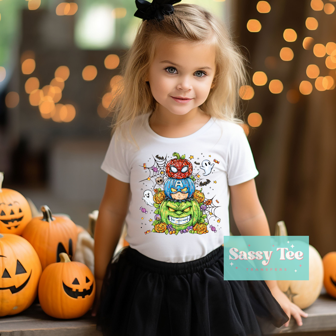 SUPERHERO PUMPKINS HALLOWEEN Kids **Preorder/Restock Ships in Est. 5-10 biz days**
