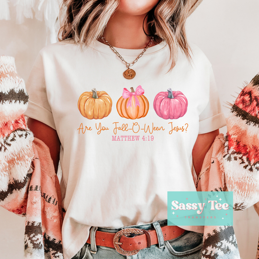 ARE YOU FALL-O-WEEN JESUS PINK PUMPKIN BOWS **Preorder/Restock Ships in 5-10 biz days**