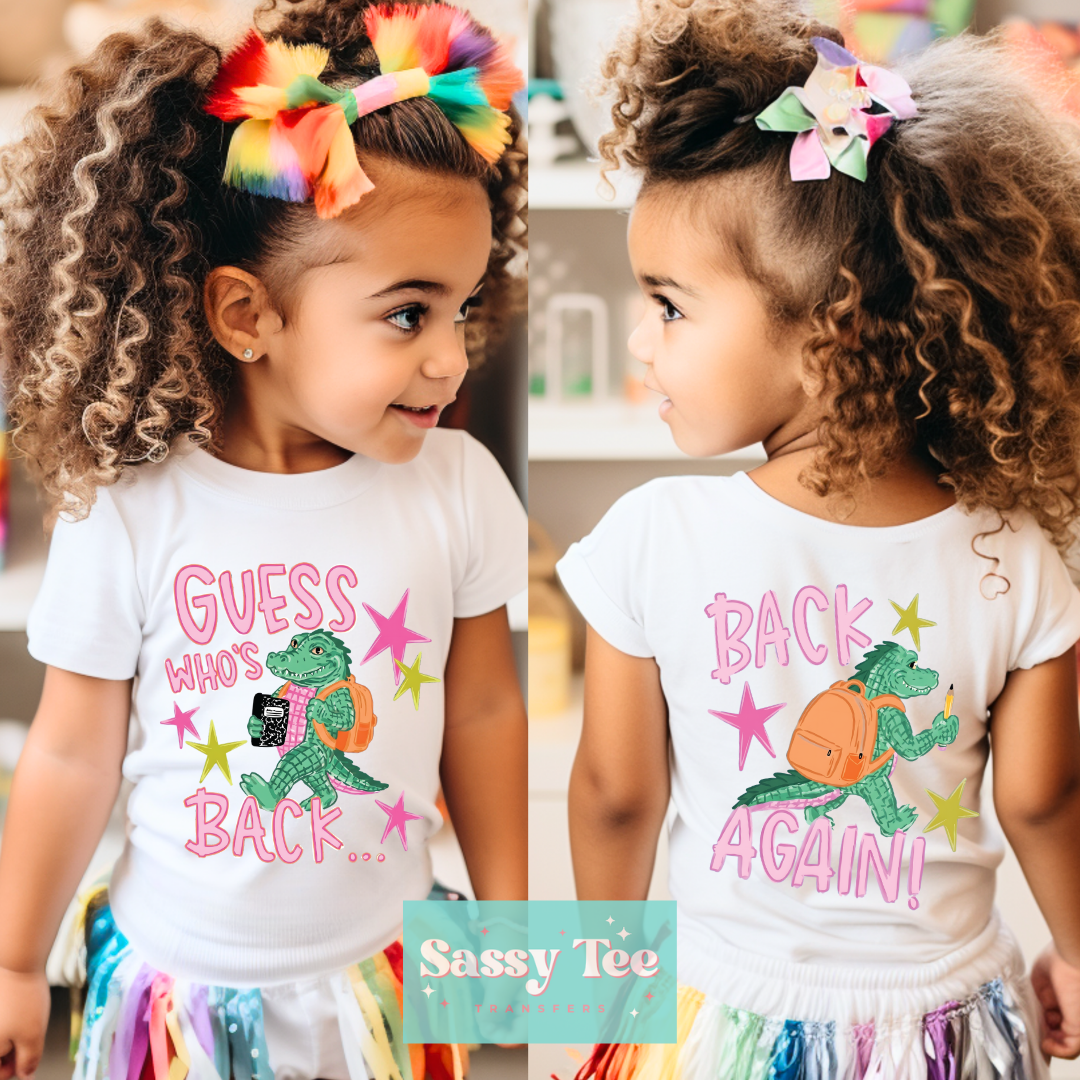 GUESS WHO'S BACK GATOR PINK Kids Front + Back Set **Preorder/Restock Ships in 5-10 biz days**
