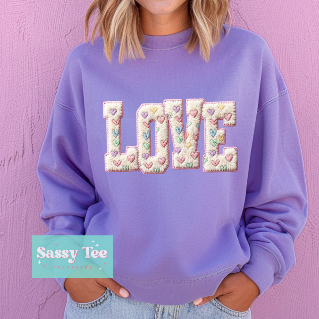 LOVE PASTEL HEARTS FAUX YARN **Preorder/Restock Ships in 5-10 biz days**