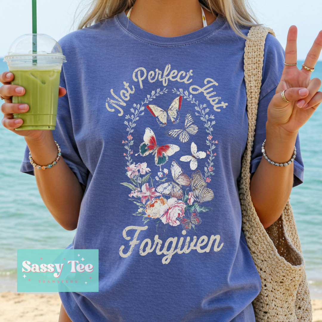 NOT PERFECT JUST FORGIVEN BUTTERFLIES **Preorder/Restock Ships in 5-10 biz days**