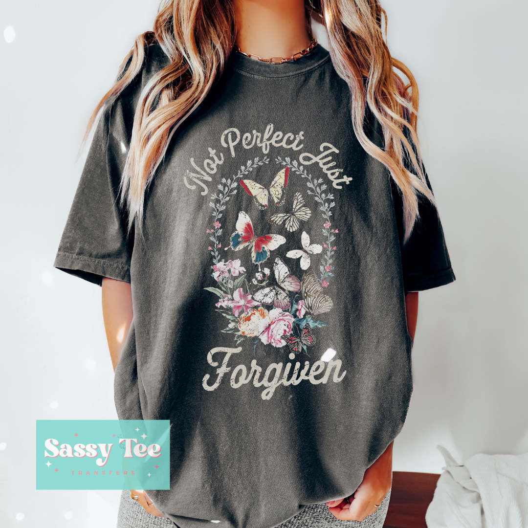 NOT PERFECT JUST FORGIVEN BUTTERFLIES **Preorder/Restock Ships in 5-10 biz days**