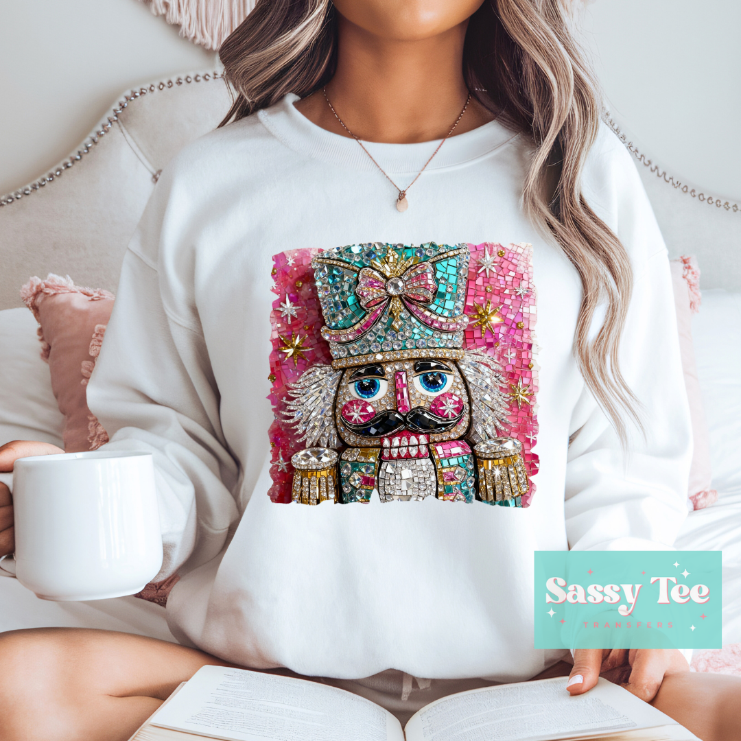 NUTCRACKER PINK MINT FAUX RHINESTONE **Preorder/Restock Ships in 5-10 biz days**