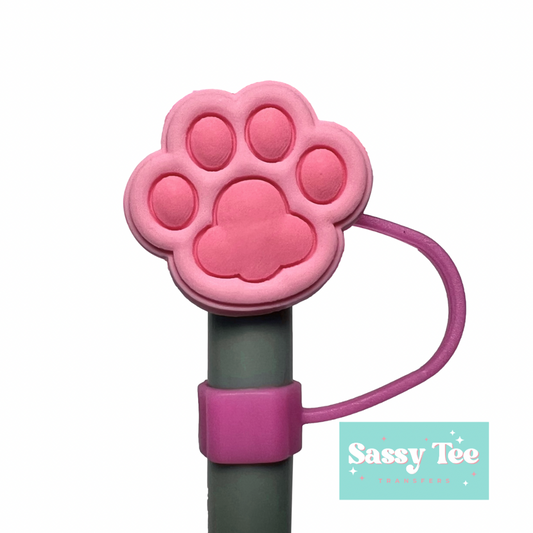 PINK PAW STRAW TOPPER Larger