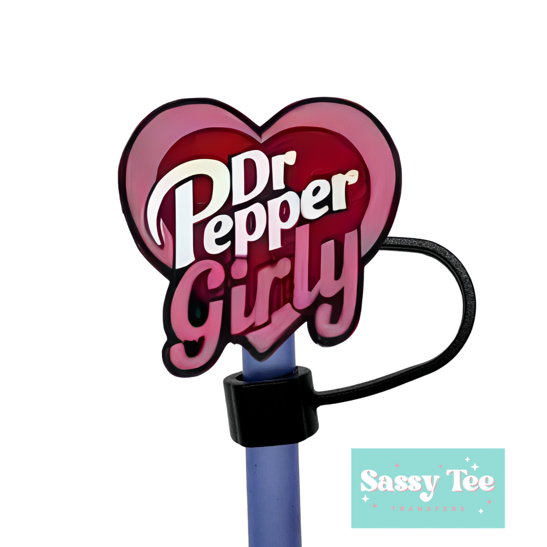 DR PEPPER GIRLY HEART STRAW TOPPER
