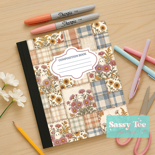 GHOST FLORAL PLAID PATCHWORK Peel + Stick Notebook Cover SET