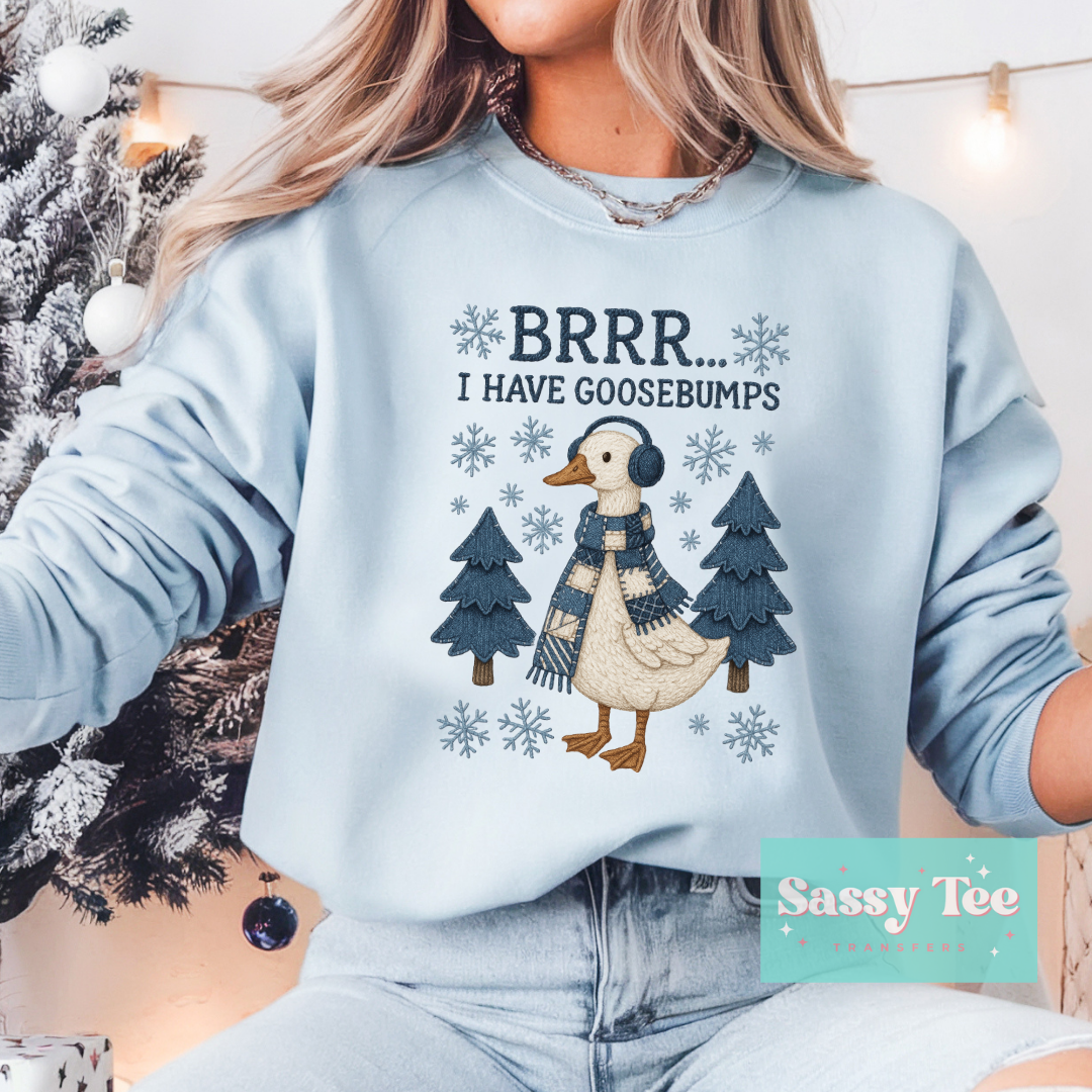 BRRR.. I HAVE GOOSEBUMPS BLUE GOOSE FAUX YARN **Preorder/Restock Ships in 5-10 biz days**