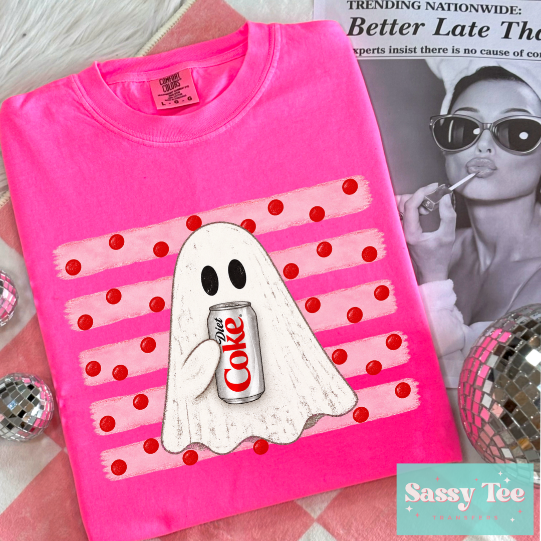 DIET COLA GHOST PREPPY STRIPES PINK **Preorder/Restock Ships in 5-10 biz days**