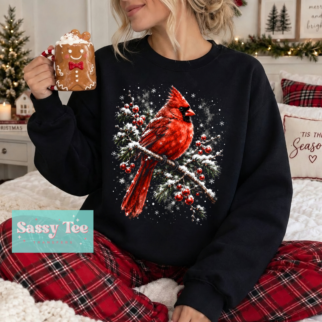 RED CARDINAL CHRISTMAS HOLLY For Darker Colors **Preorder/Restock Ships in 5-10 biz days**