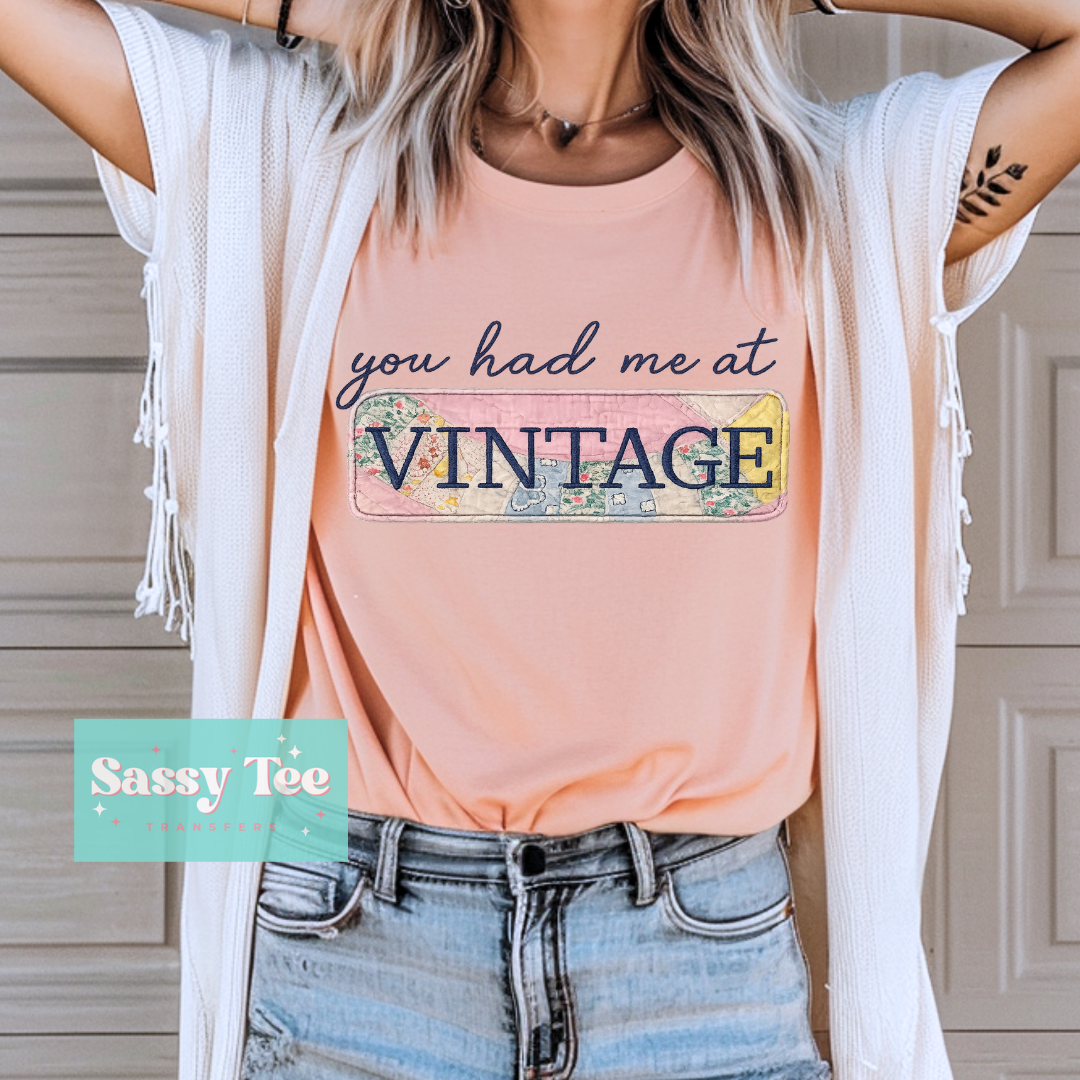 YOU HAD ME AT VINTAGE FAUX PATCHWORK **Preorder/Restock Ships in 5-10 biz days**