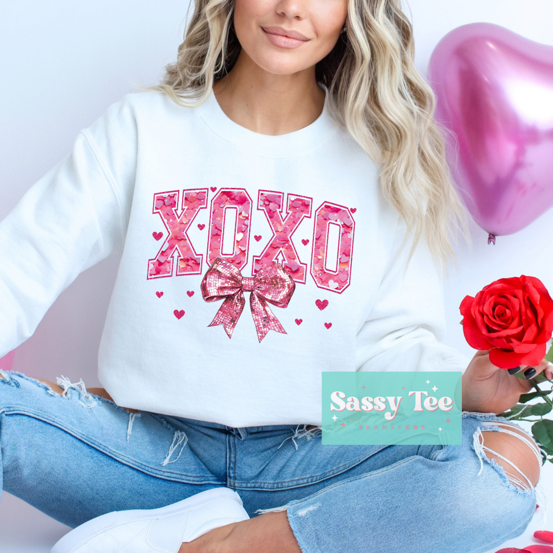 XOXO PINK DISCO BOW **Ships in 5-9 biz days