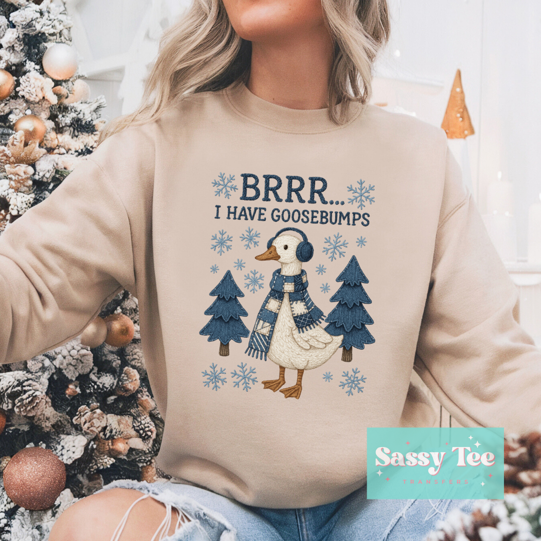 BRRR.. I HAVE GOOSEBUMPS BLUE GOOSE FAUX YARN **Preorder/Restock Ships in 5-10 biz days**