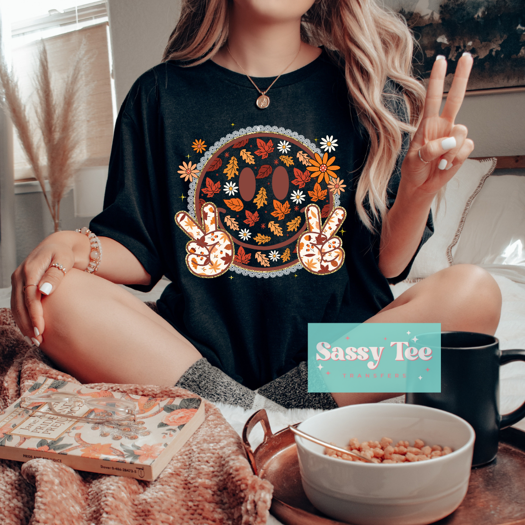 SMILEY PEACE FALL LEAVES **Preorder/Restock Ships in 5-10 biz days**