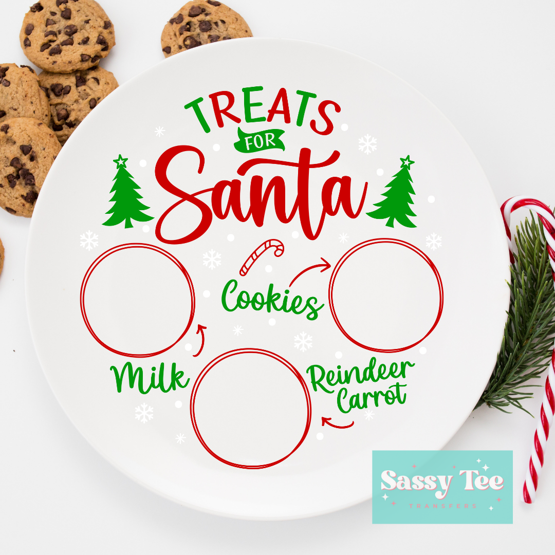 SANTA COOKIES MILK PLATE UV DTF Restocked