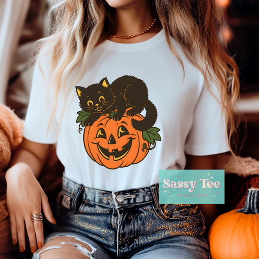 BLACK CAT JAC-O-LANTERN CUTE **Preorder/Restock Ships in 5-10 biz days**