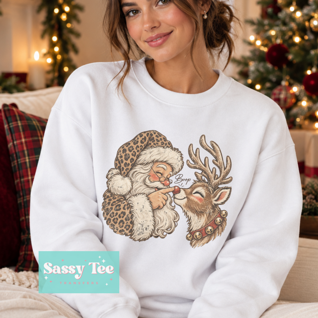 SANTA BOOP REINDEER CUTE LEOPARD **Preorder/Restock Ships in 5-10 biz days**