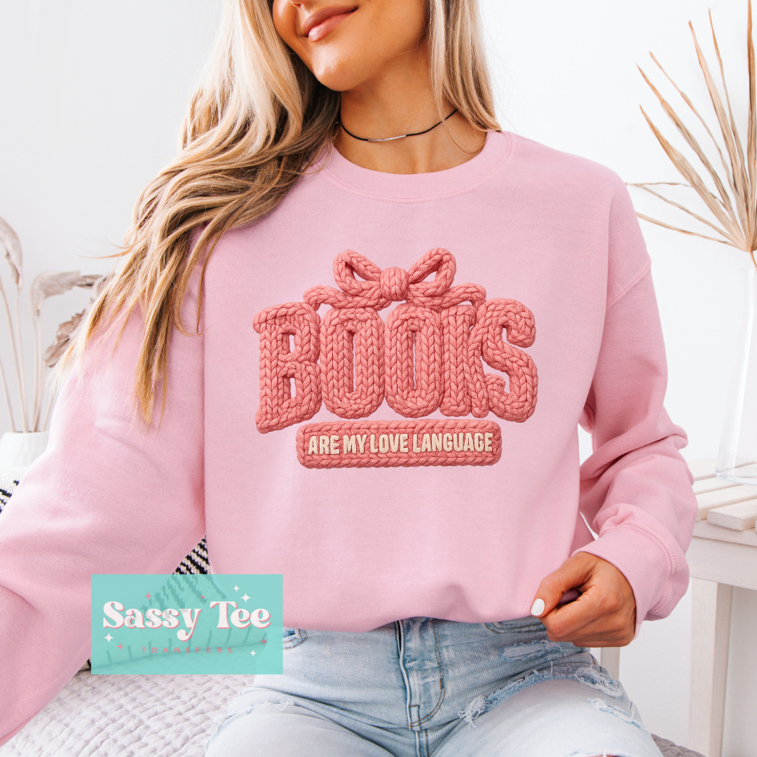 BOOKS ARE MY LOVE LANGUAGE FAUX YARN **Preorder/Restock Ships in 5-10 biz days**