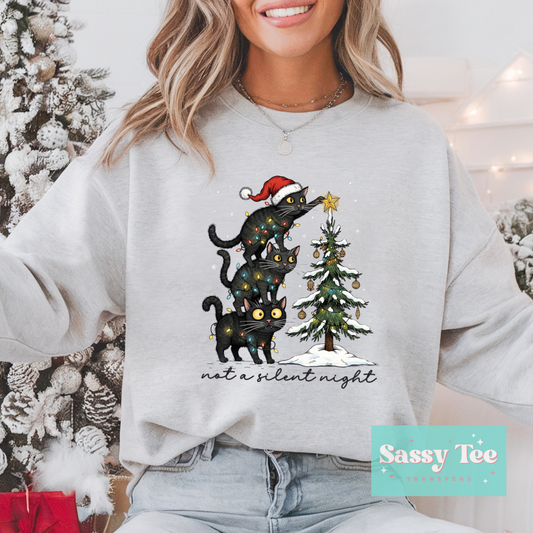 NOT A SILENT NIGHT BLACK CATS **Preorder/Restock Ships in 5-10 biz days**