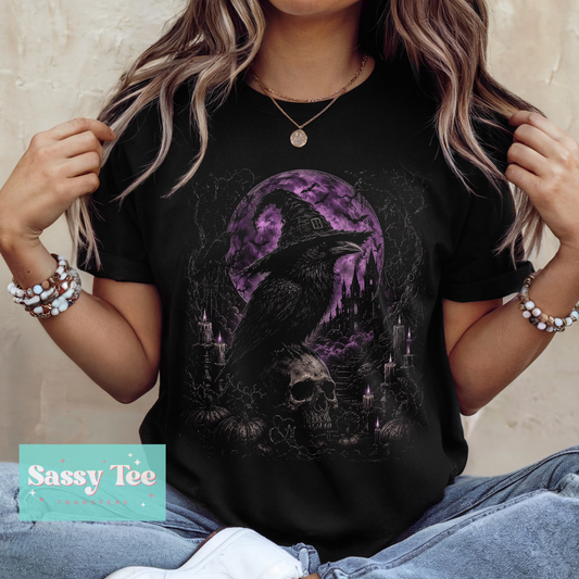 PURPLE MOON RAVEN SKULL SPOOKY **Preorder/Restock Ships in 5-10 biz days**
