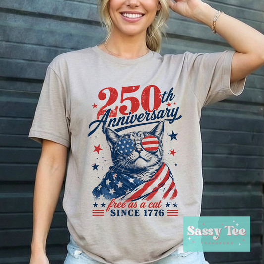 250TH ANNIVERSARY FREE AS A CAT FLAG USA **Preorder/Restock Ships in 5-10 biz days**