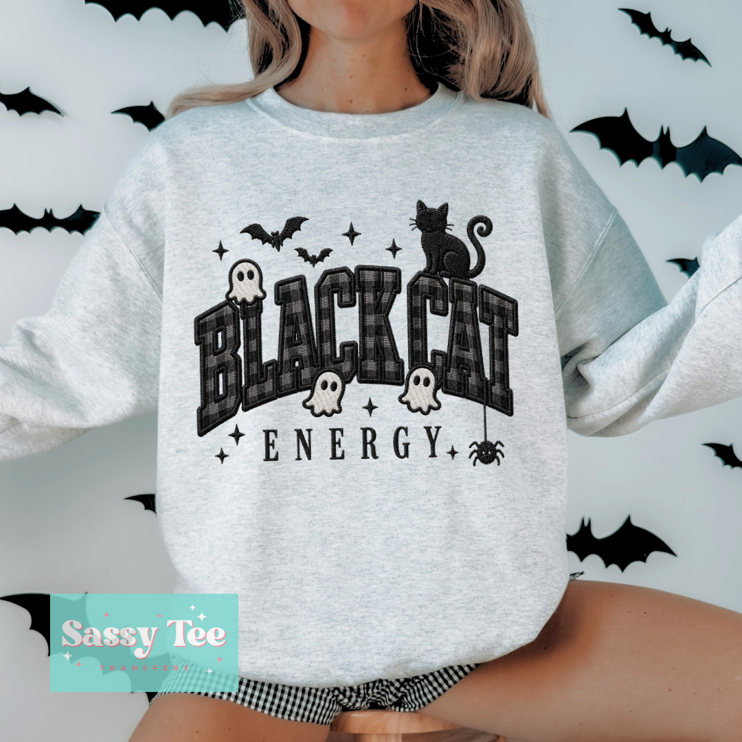 BLACK CAT ENERGY BLACK PLAID **Preorder/Restock Ships in 5-10 biz days**