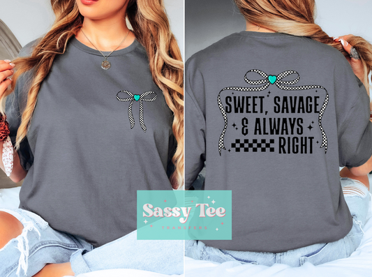 SWEET SALVAGE ALWAYS RIGHT Front + Back SET **Preorder, Ships in 5-14 biz days**