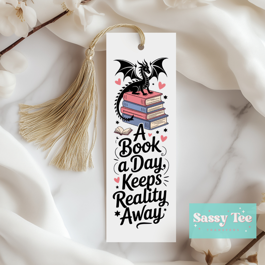 A BOOK A DAY REALITY AWAY UV DTF BOOKMARK DECAL *Preorder Ships in est. 5-10 biz days*