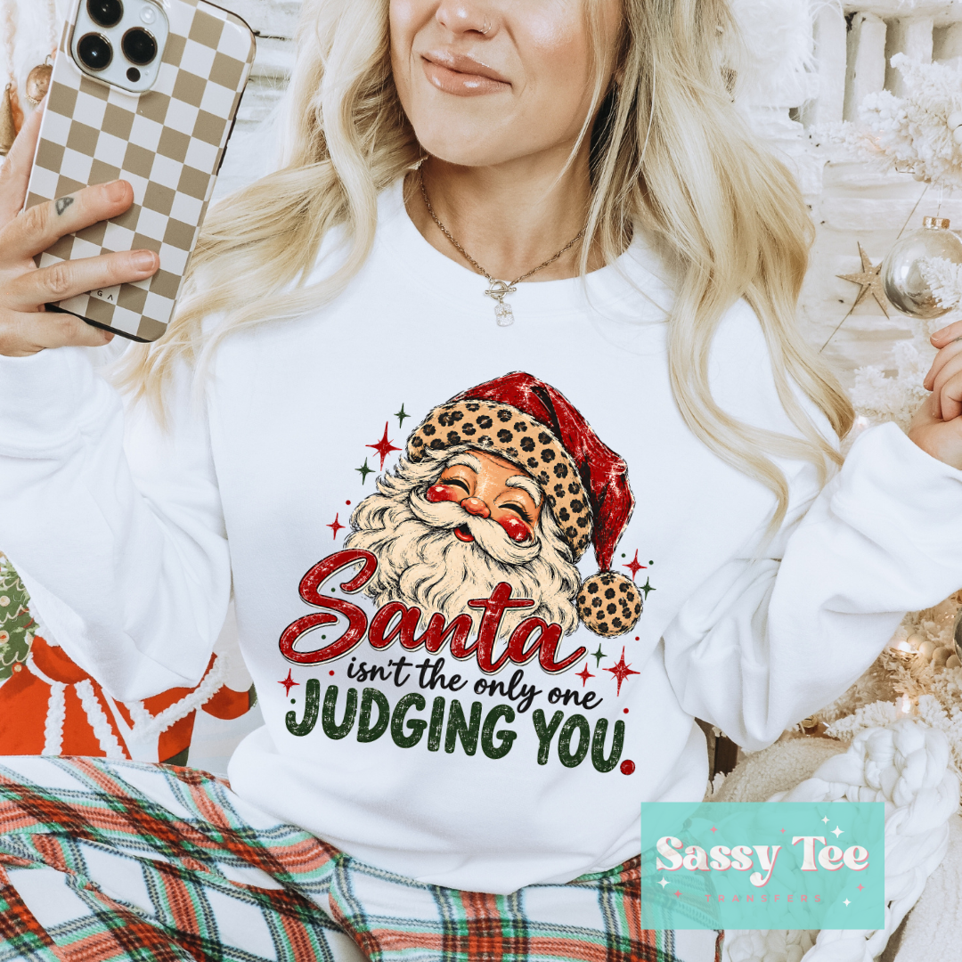 SANTA ISN'T THE ONLY ONE JUDGING YOU VINTAGE LEOPARD **Preorder/Restock Ships in 5-10 biz days** •