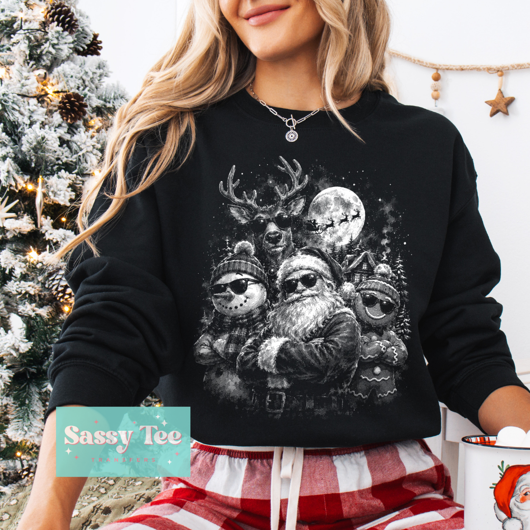 SANTA'S COOL FRIENDS MOON WHITE For Darker Colors **Preorder/Restock Ships in 5-10 biz days**
